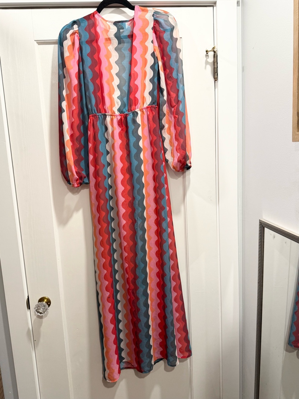 Beach Riot Shiloh Swim Cover Up Sheer Maxi Dress Rainbow Pool Vacation Resort - Picture 10 of 13